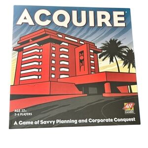 2008 Aquire Board Game Real Estate Tycon Strategy Trading Stocks Complete